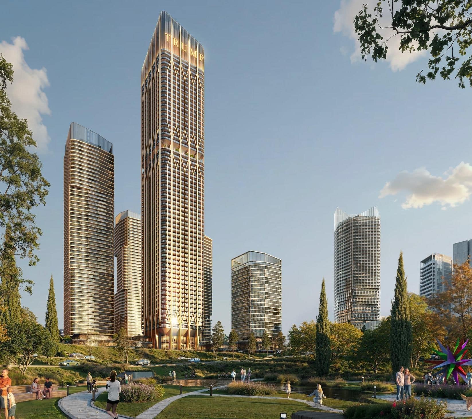 Башни квартала Downtown Tbilisi со стороны Central Park